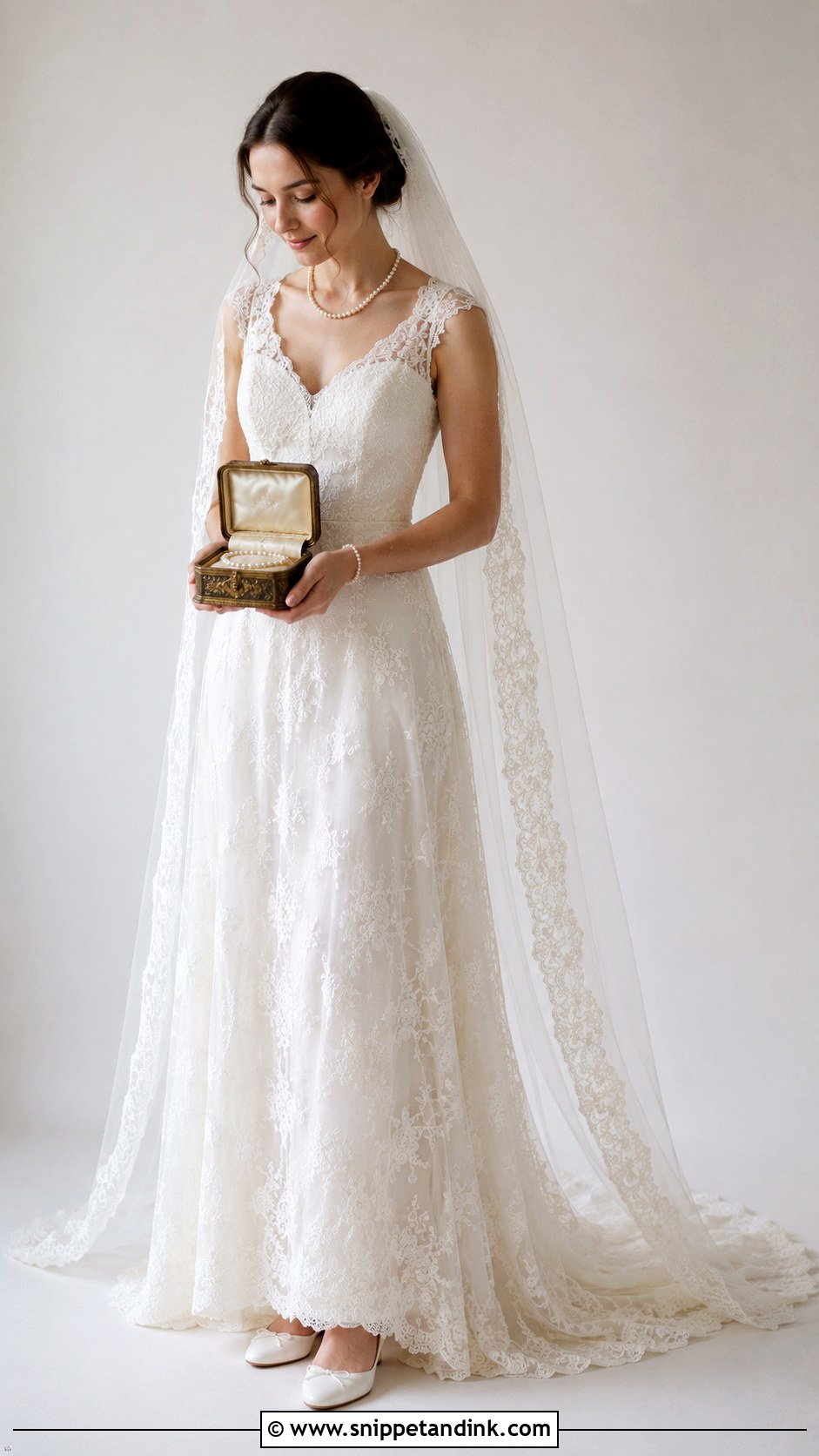 Daughter in Wedding Dress With Heirloom Jewelry - Snippet and Ink - 20 Daughter in Wedding Dress Photo Ideas