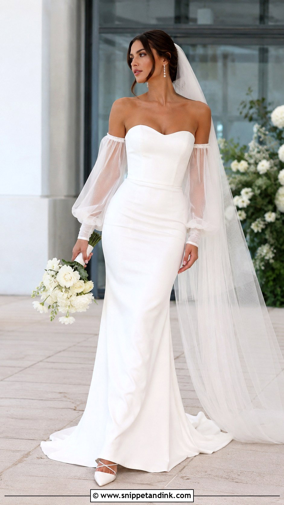 Davids Bridal Detachable Sleeve Wedding Dress - Snippet and Ink - 25 Davids Bridal Wedding Dresses