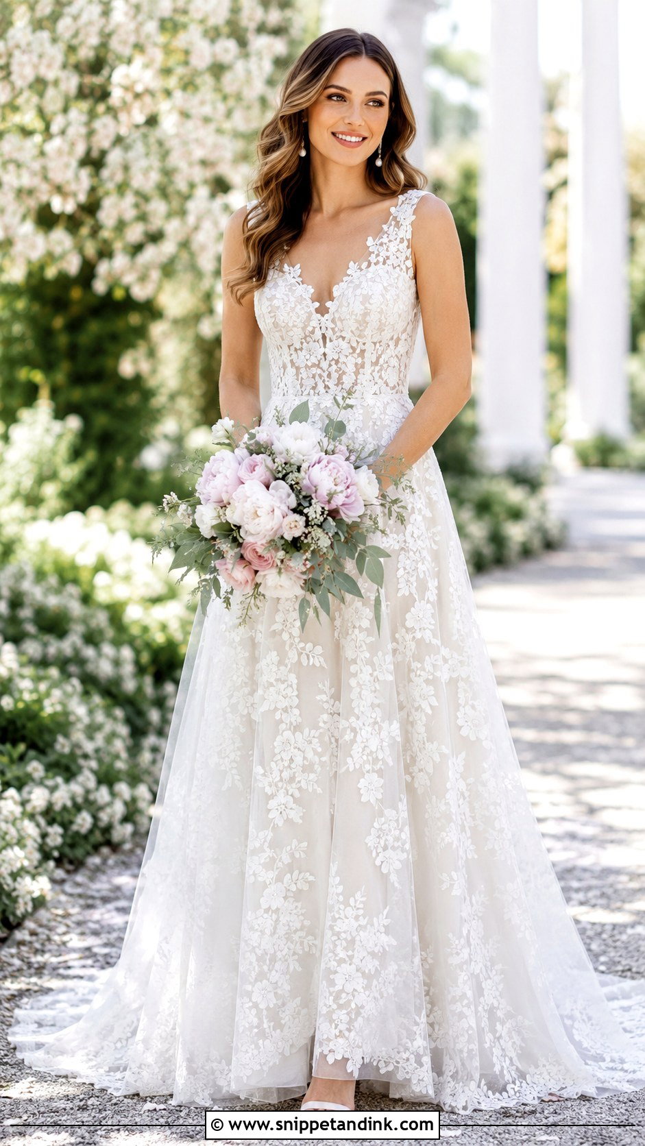 Davids Bridal Floral Lace Wedding Dress - Snippet and Ink - 25 Davids Bridal Wedding Dresses