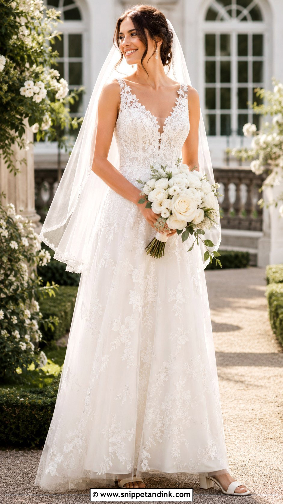 Davids Bridal Lace A Line Wedding Dress - Snippet and Ink - 25 Davids Bridal Wedding Dresses