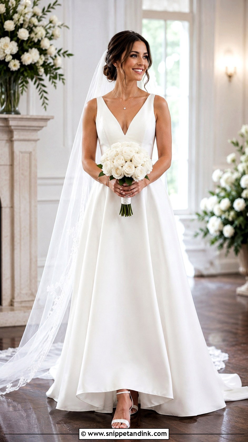 Davids Bridal V Neck Wedding Dress - Snippet and Ink - 25 Davids Bridal Wedding Dresses