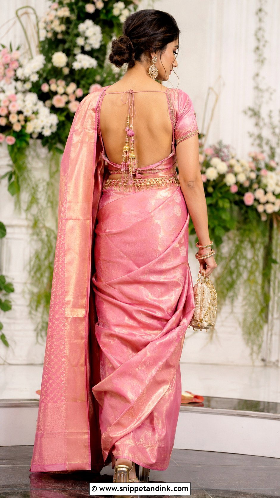 Deep Back Blouse With Dori For Wedding - Snippet and Ink - 25 Traditional Blouse Designs Weddings