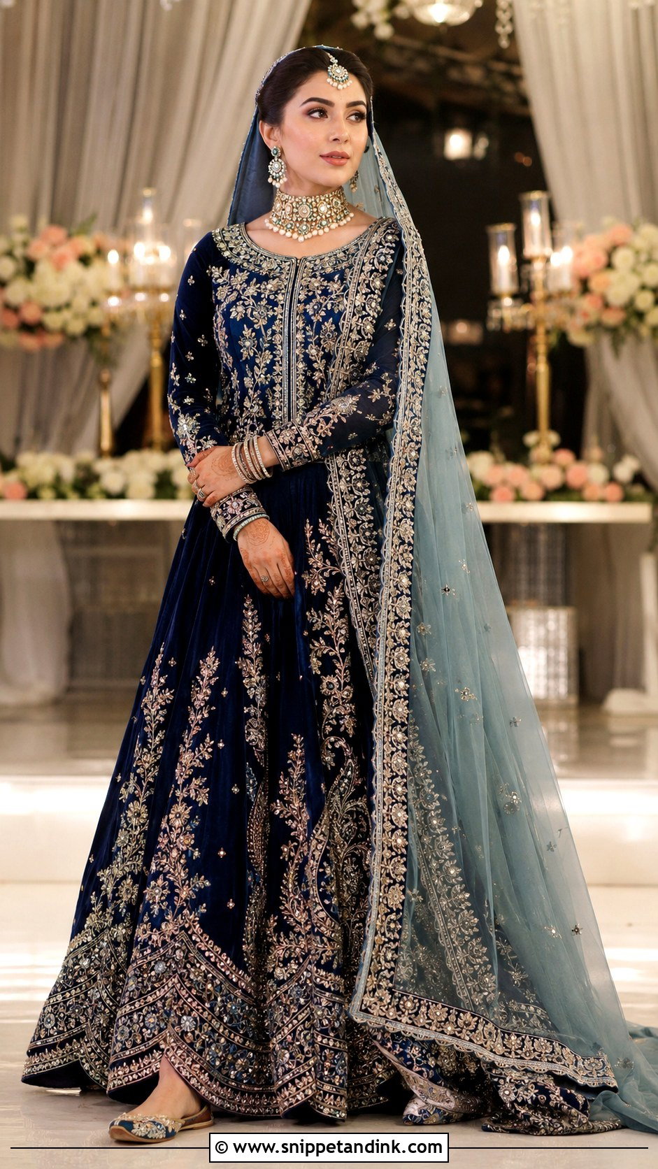 Deep Blue Pakistani Bridal Lehenga - Snippet and Ink - 20 New Pakistani Bridal Dresses