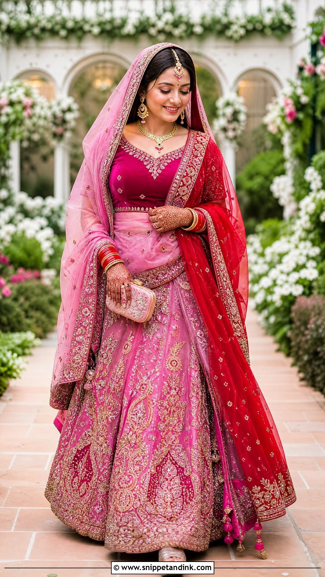 Deep Pink Nepali Wedding Lehenga - Snippet and Ink - 25 Nepali Wedding Dress Ideas