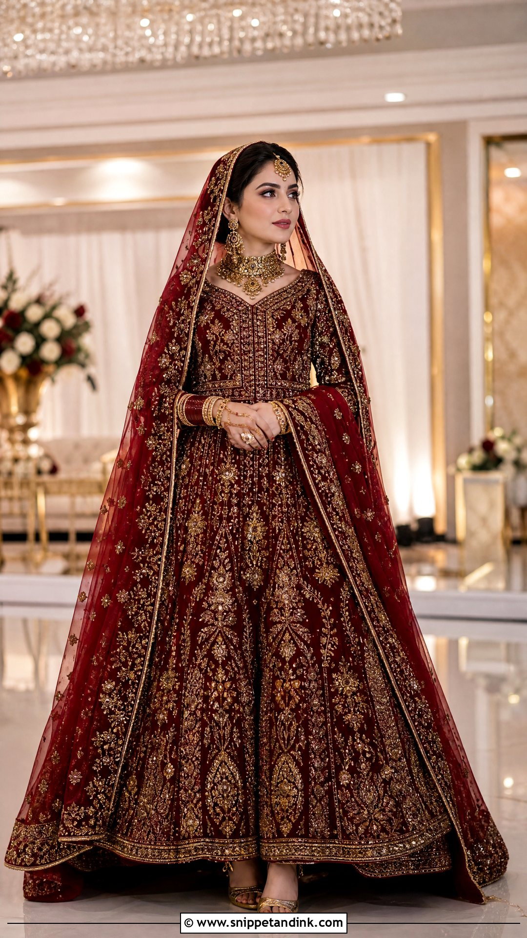 Deep Red Lehenga Nikah Dress - Snippet and Ink - 20 Pakistani Nikah Dress Ideas