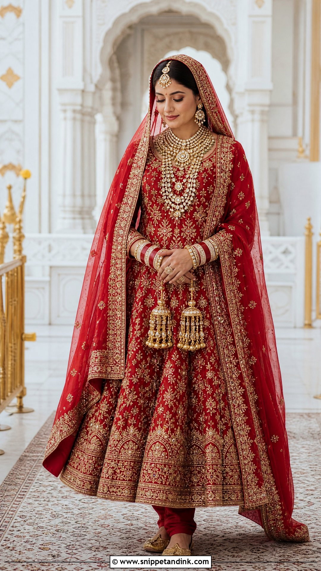 Deep Red Punjabi Bridal Anarkali Suit - Snippet and Ink - 25 Sikh Wedding Dress Punjabi Bride Ideas