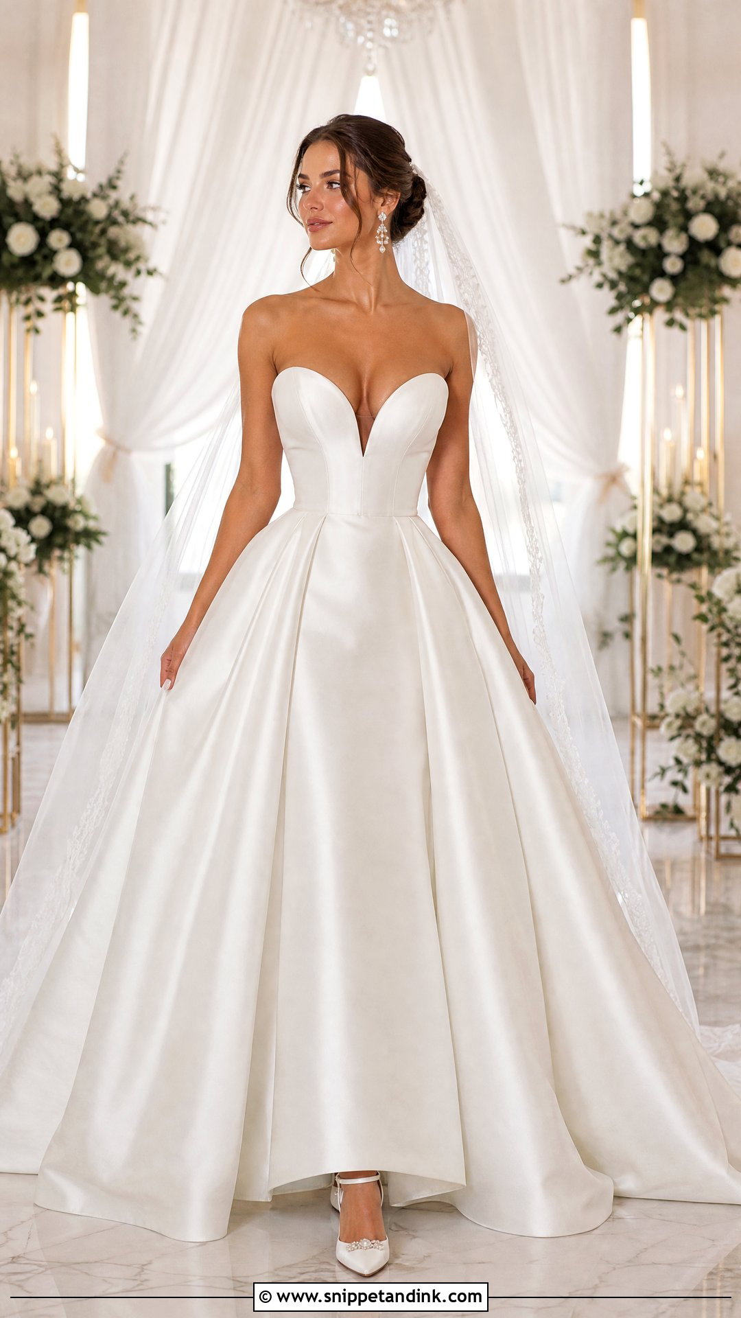 Deep Sweetheart Wedding Dress - Snippet and Ink - 25 Revealing Wedding Dress Ideas