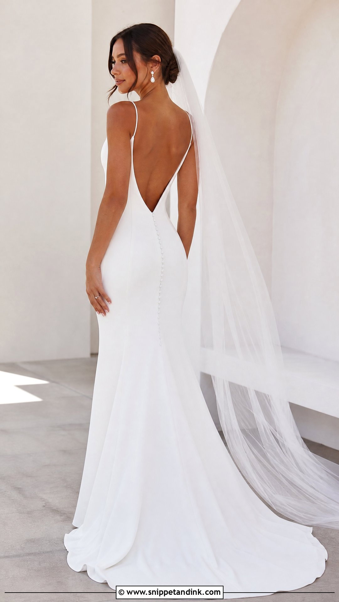 Deep V Backless Wedding Dress - Snippet and Ink - 25 Deep V Wedding Dress Ideas