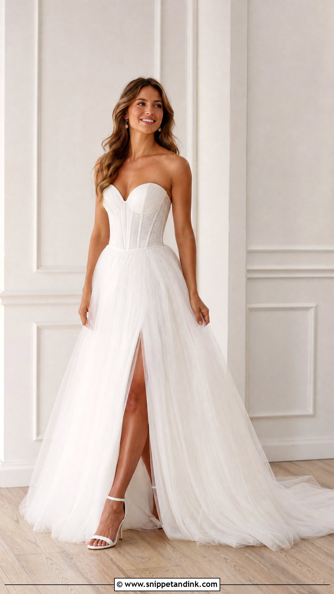 Deep V Corset Wedding Dress - Snippet and Ink - 25 Deep V Wedding Dress Ideas
