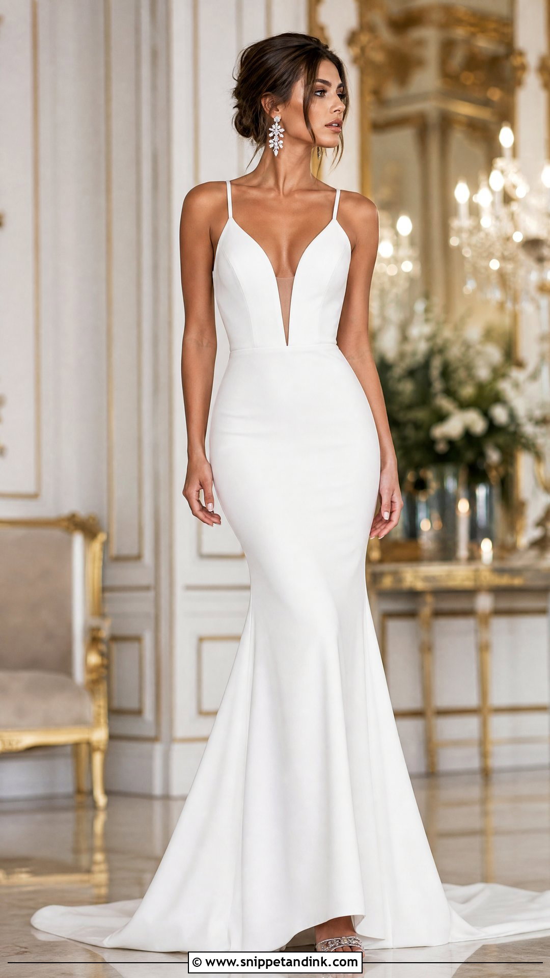Deep V Mermaid Wedding Dress - Snippet and Ink - 25 Deep V Wedding Dress Ideas