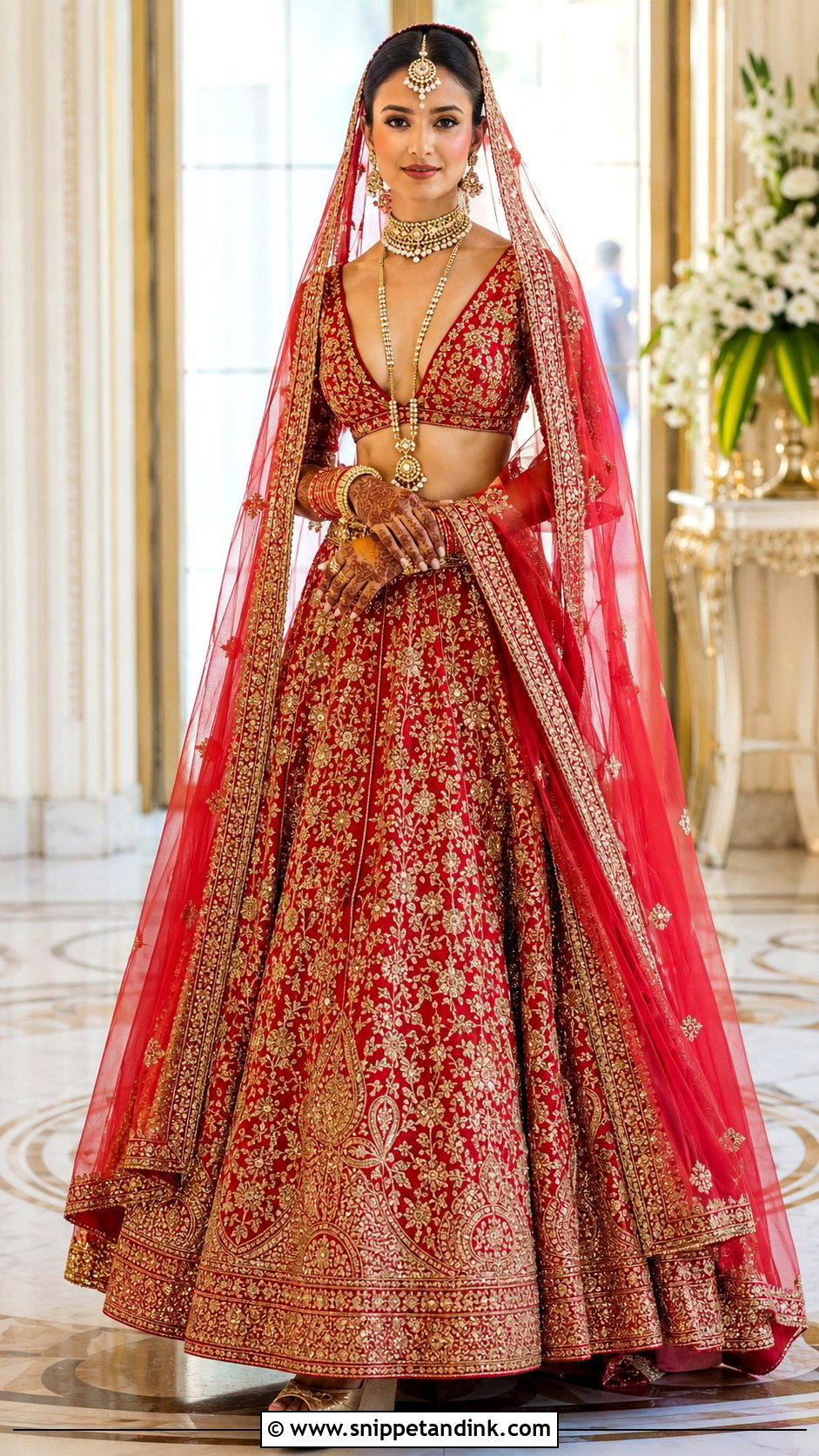 Deep V Neck Bridal Blouse - Snippet and Ink - 20 Bridal Wedding Blouse Design Ideas