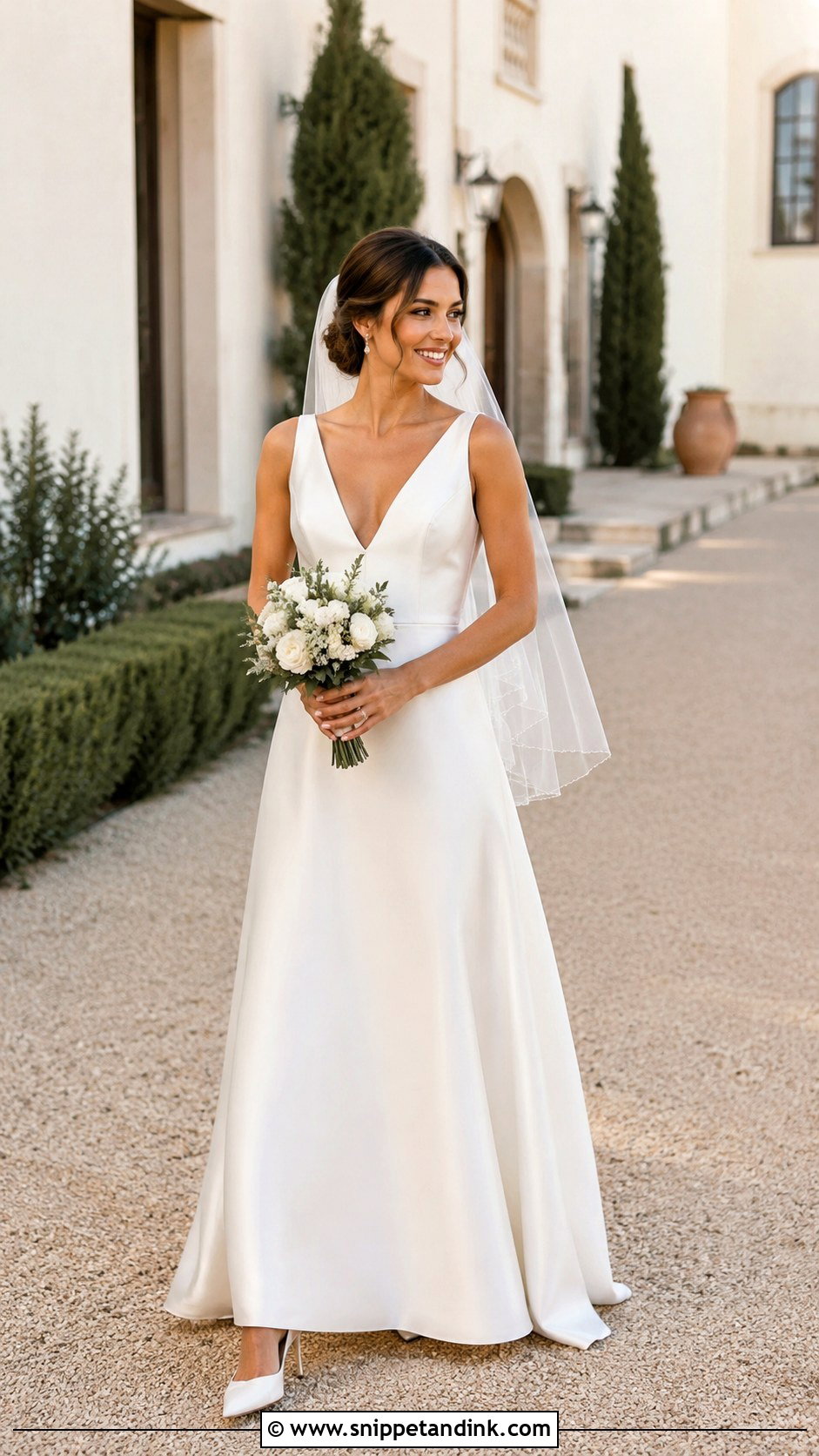 Deep V Neck Petite Wedding Dress - Snippet and Ink - 20 Deep V Neck Wedding Dress Ideas
