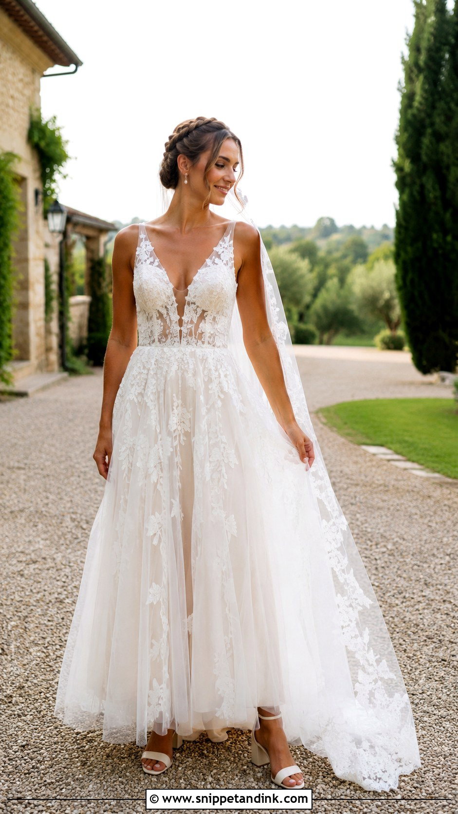 Deep V Neck Rustic Wedding Dress - Snippet and Ink - 20 Deep V Neck Wedding Dress Ideas