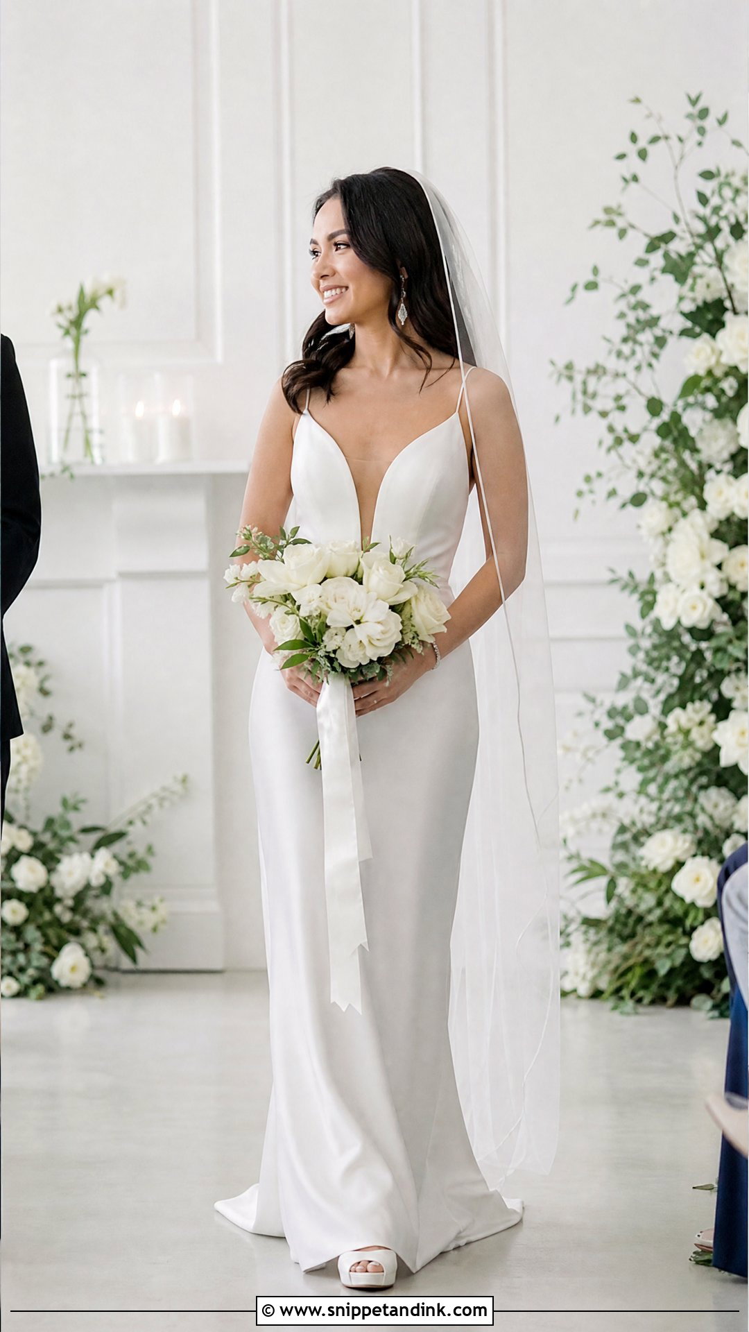 Deep V Petite Wedding Dress - Snippet and Ink - 25 Deep V Wedding Dress Ideas