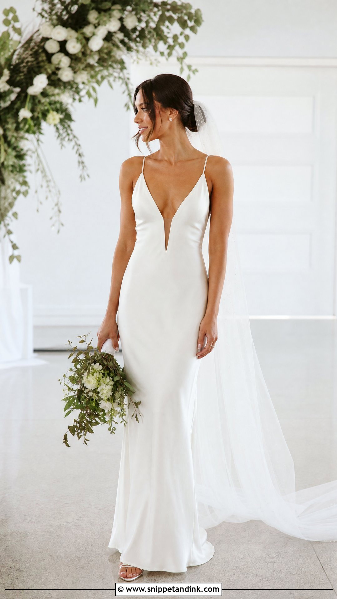 Deep V Slip Wedding Dress - Snippet and Ink - 25 Deep V Wedding Dress Ideas