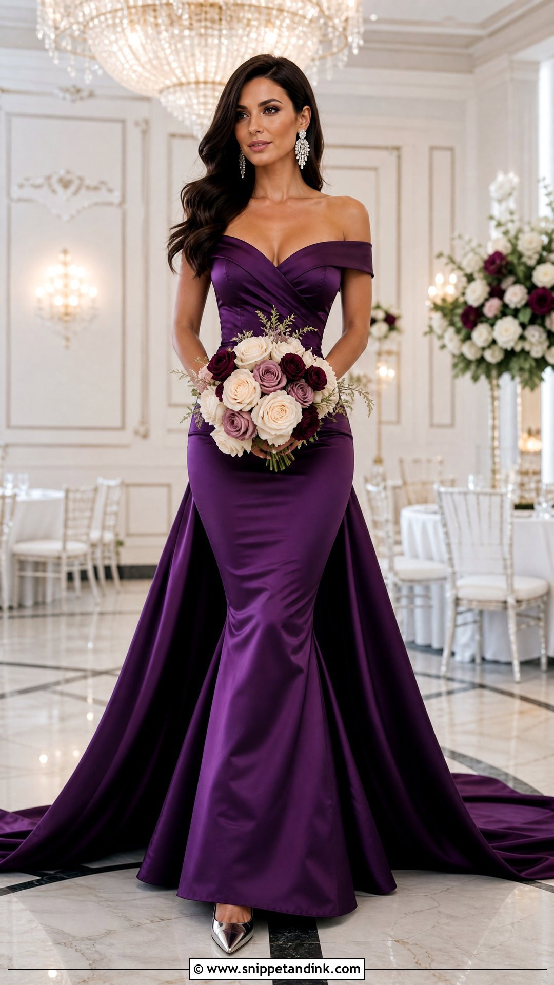 Deep Violet Mermaid Wedding Dress - Snippet and Ink - 20 Violet Wedding Dress Ideas