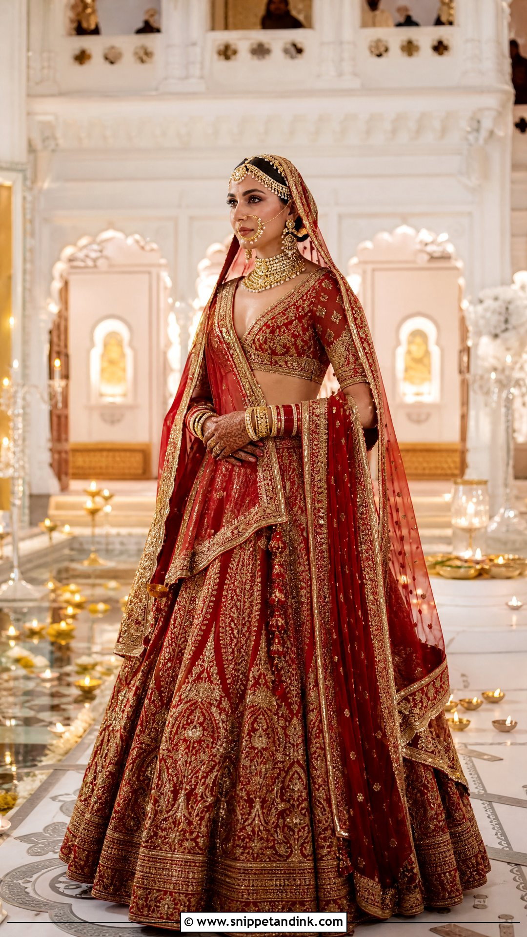 Deepika Padukone Red Wedding Lehenga - Snippet and Ink - 20 Bollywood Celebrity Wedding Outfit Ideas