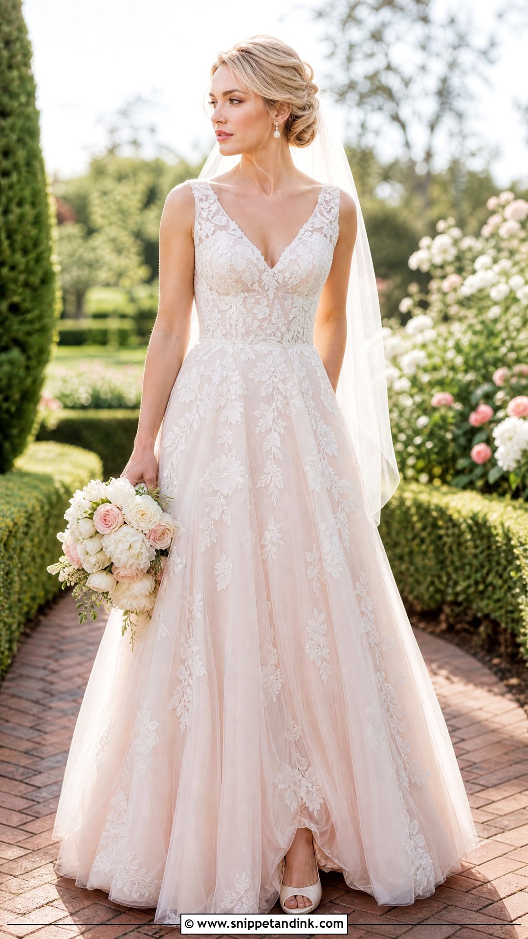 Delicate Blush Wedding Dress - Snippet and Ink - 25 Delicate Wedding Dress Ideas