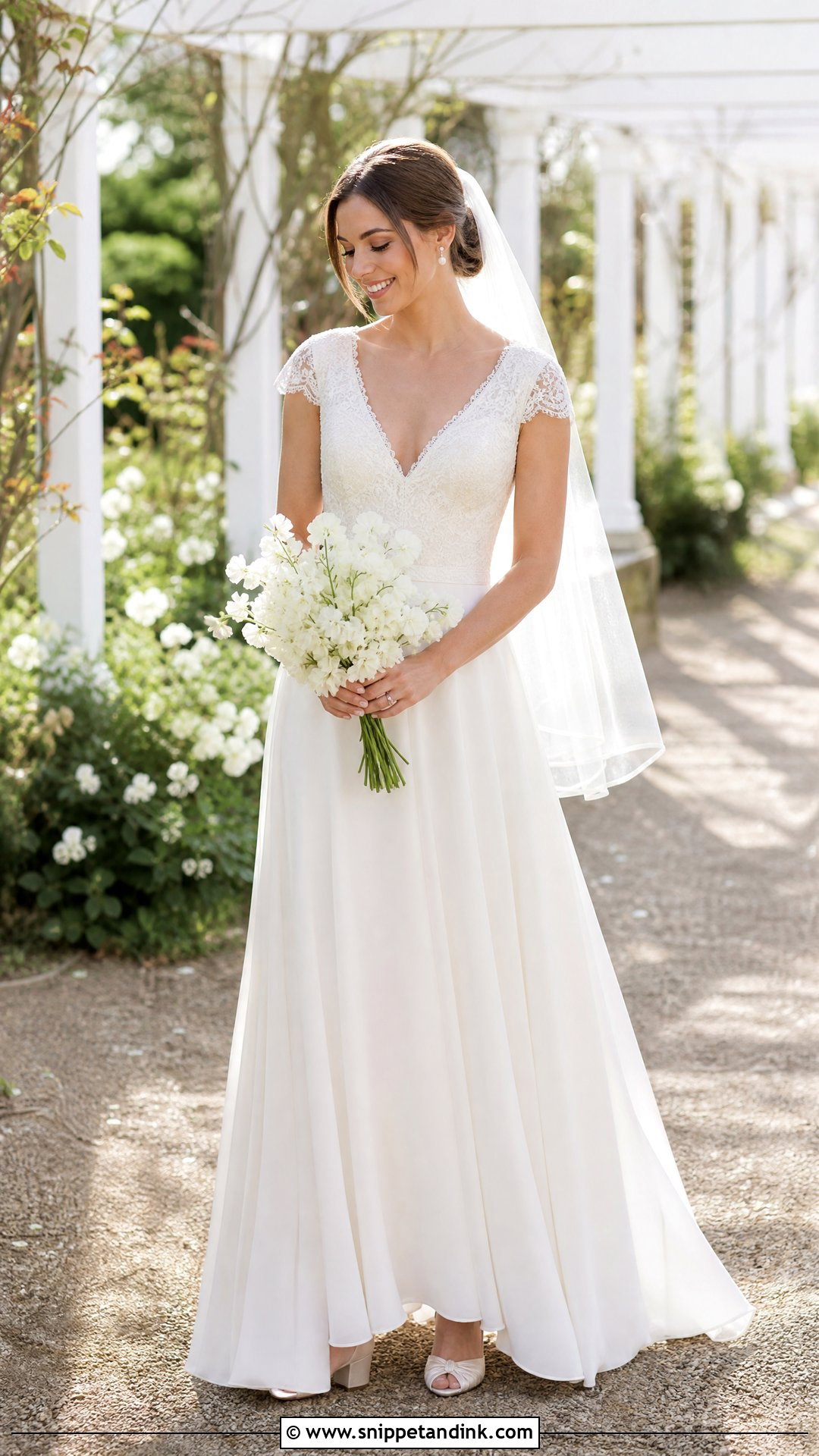 Delicate Cap Sleeve Wedding Dress - Snippet and Ink - 25 Delicate Wedding Dress Ideas