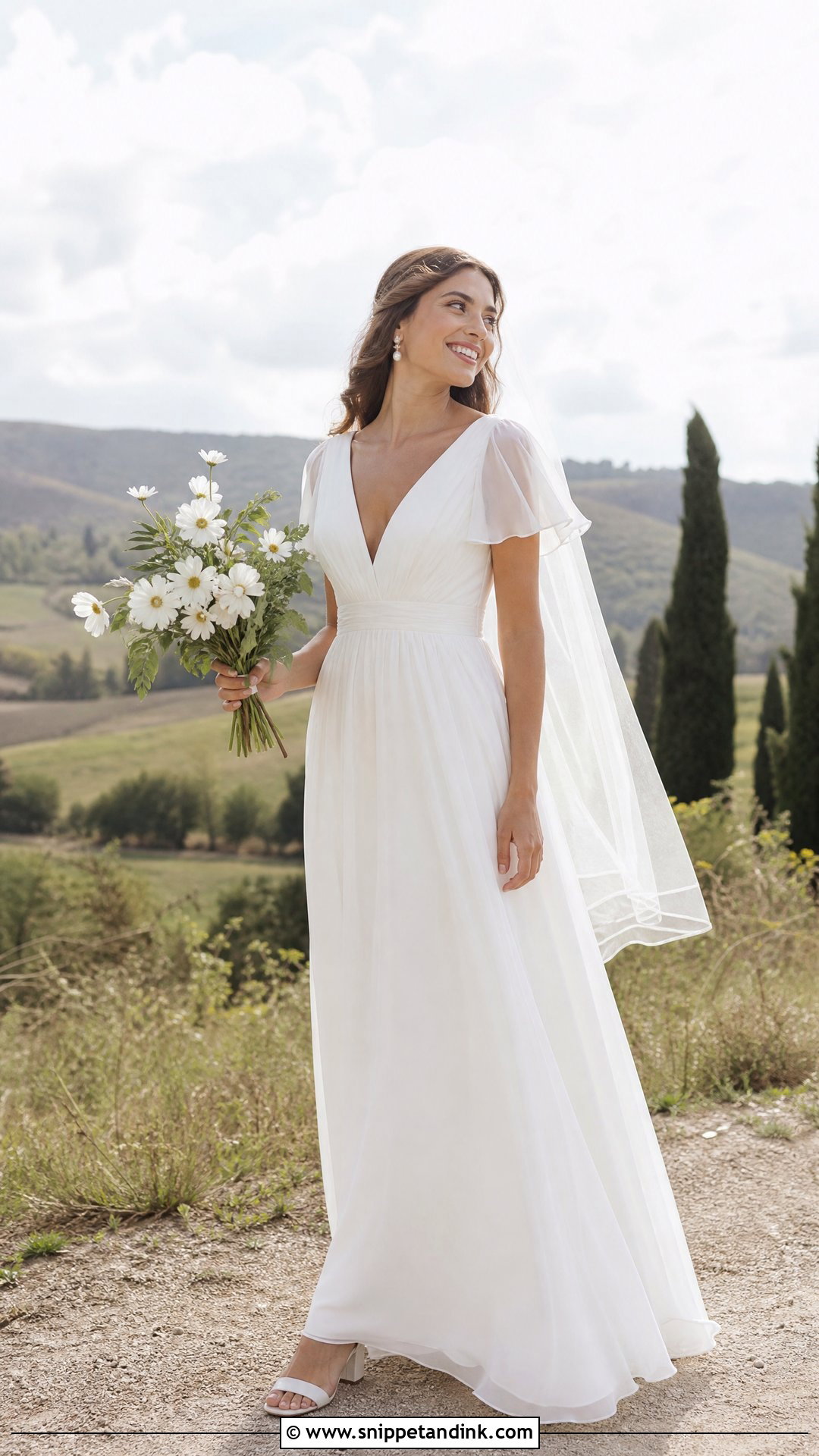 Delicate Flutter Sleeve Wedding Dress - Snippet and Ink - 25 Delicate Wedding Dress Ideas