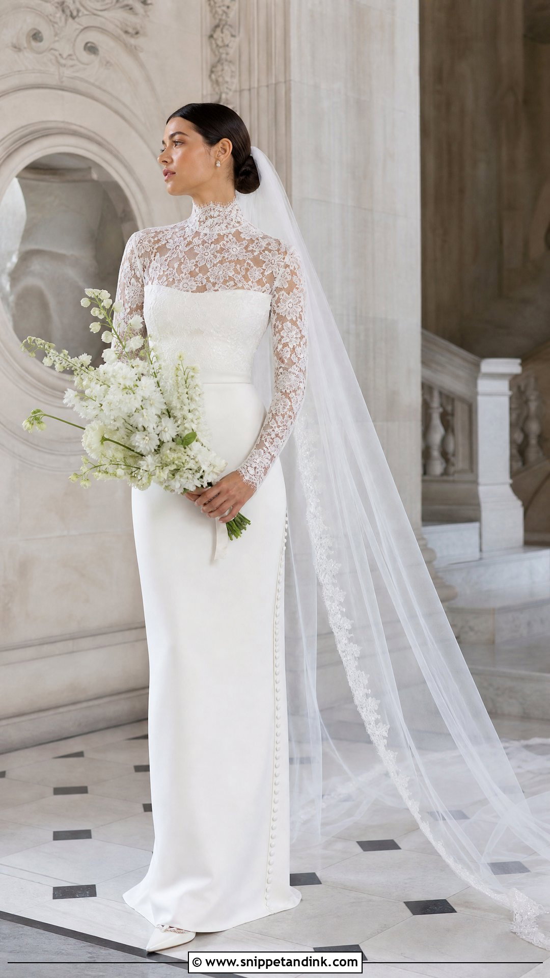 Delicate High Neck Wedding Dress - Snippet and Ink - 25 Delicate Wedding Dress Ideas
