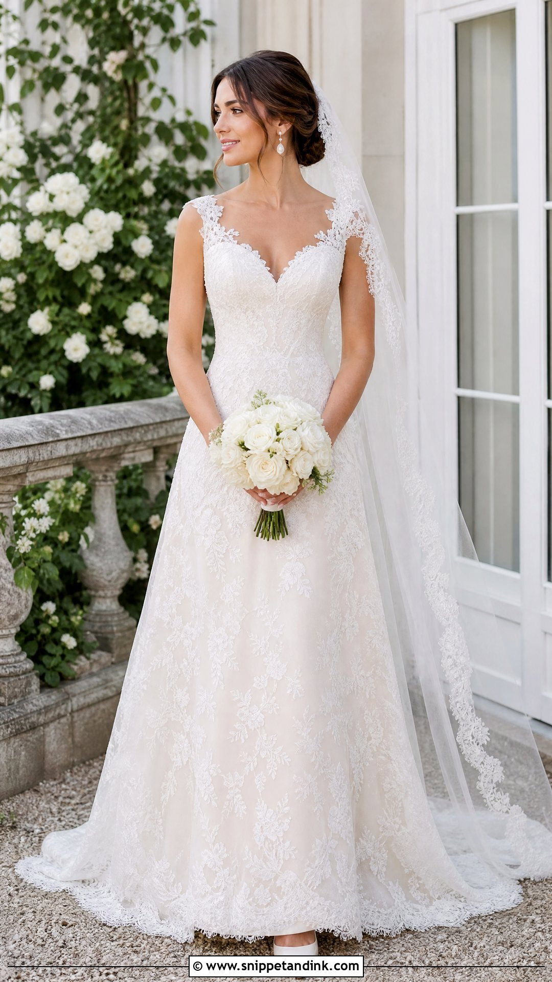 Delicate Lace A Line Wedding Dress - Snippet and Ink - 25 Delicate Wedding Dress Ideas