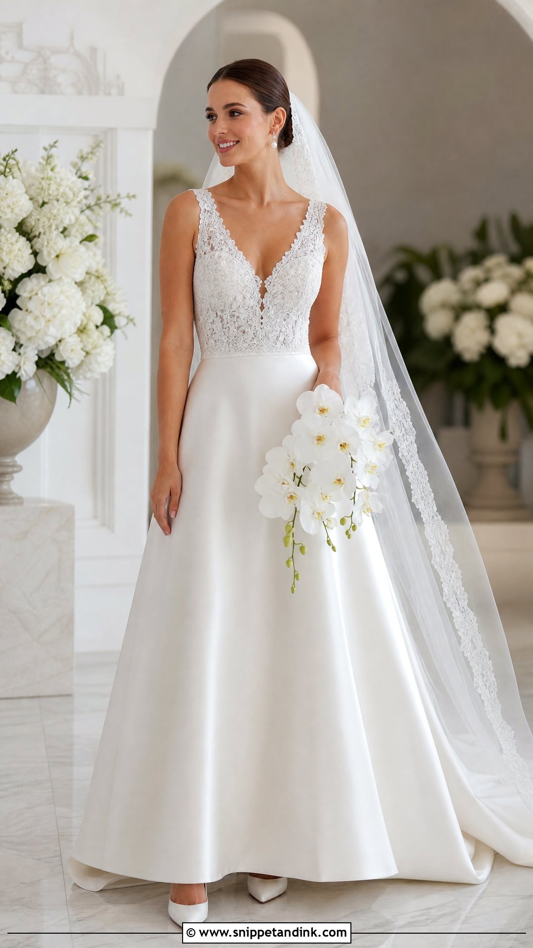 Delicate Lace and Satin Wedding Dress - Snippet and Ink - 25 Delicate Wedding Dress Ideas