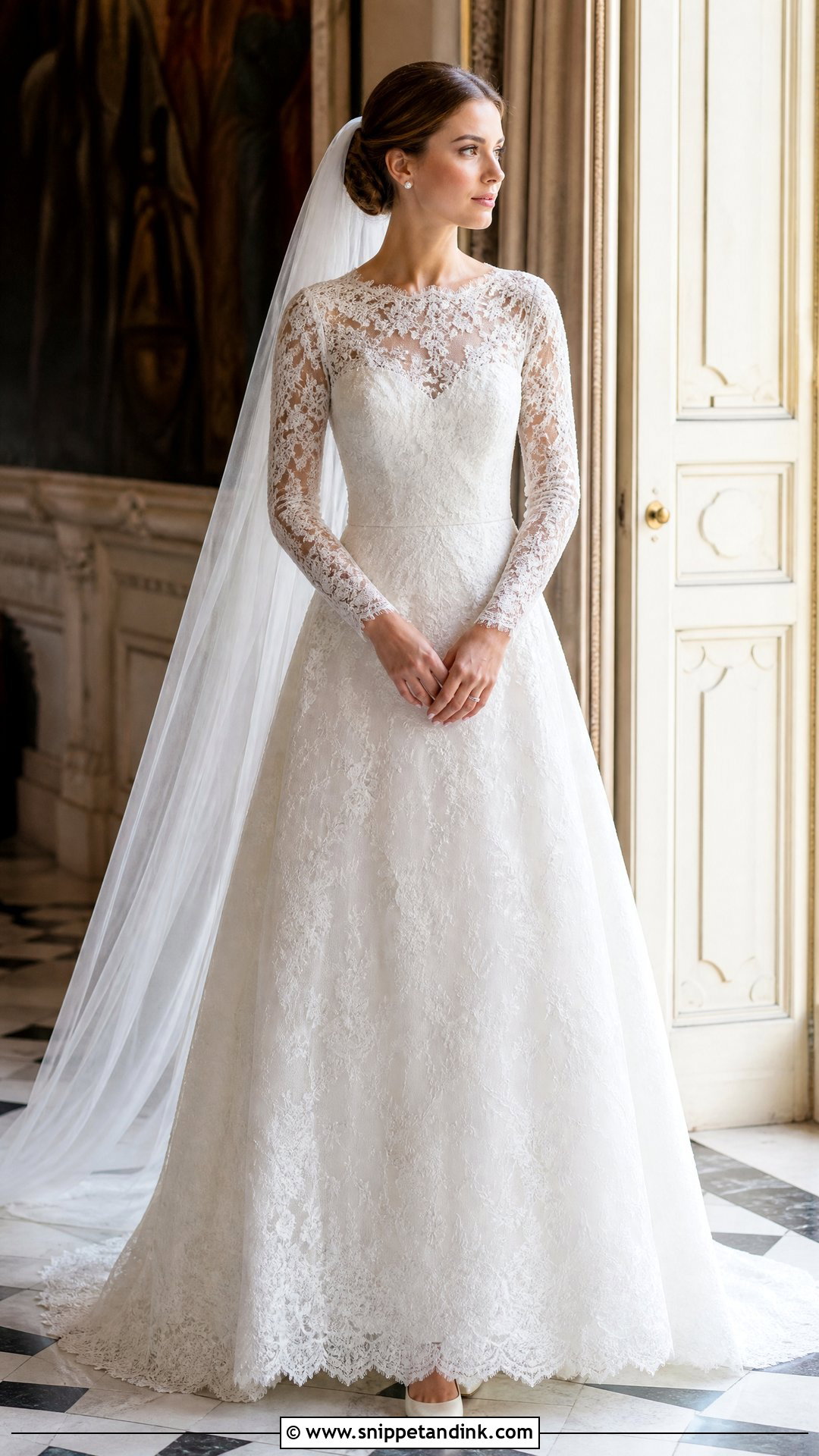 Delicate Long Sleeve Lace Wedding Dress - Snippet and Ink - 25 Delicate Wedding Dress Ideas