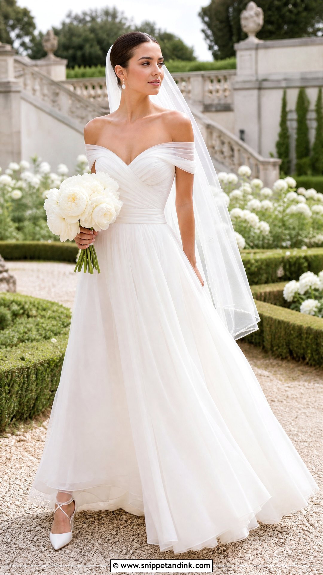 Delicate Off Shoulder Wedding Dress - Snippet and Ink - 25 Delicate Wedding Dress Ideas