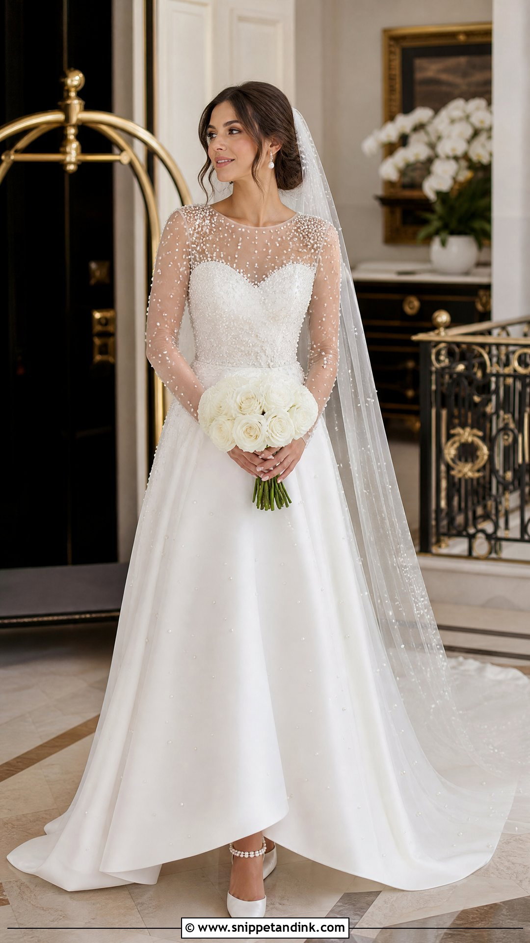 Delicate Pearl Wedding Dress - Snippet and Ink - 25 Delicate Wedding Dress Ideas