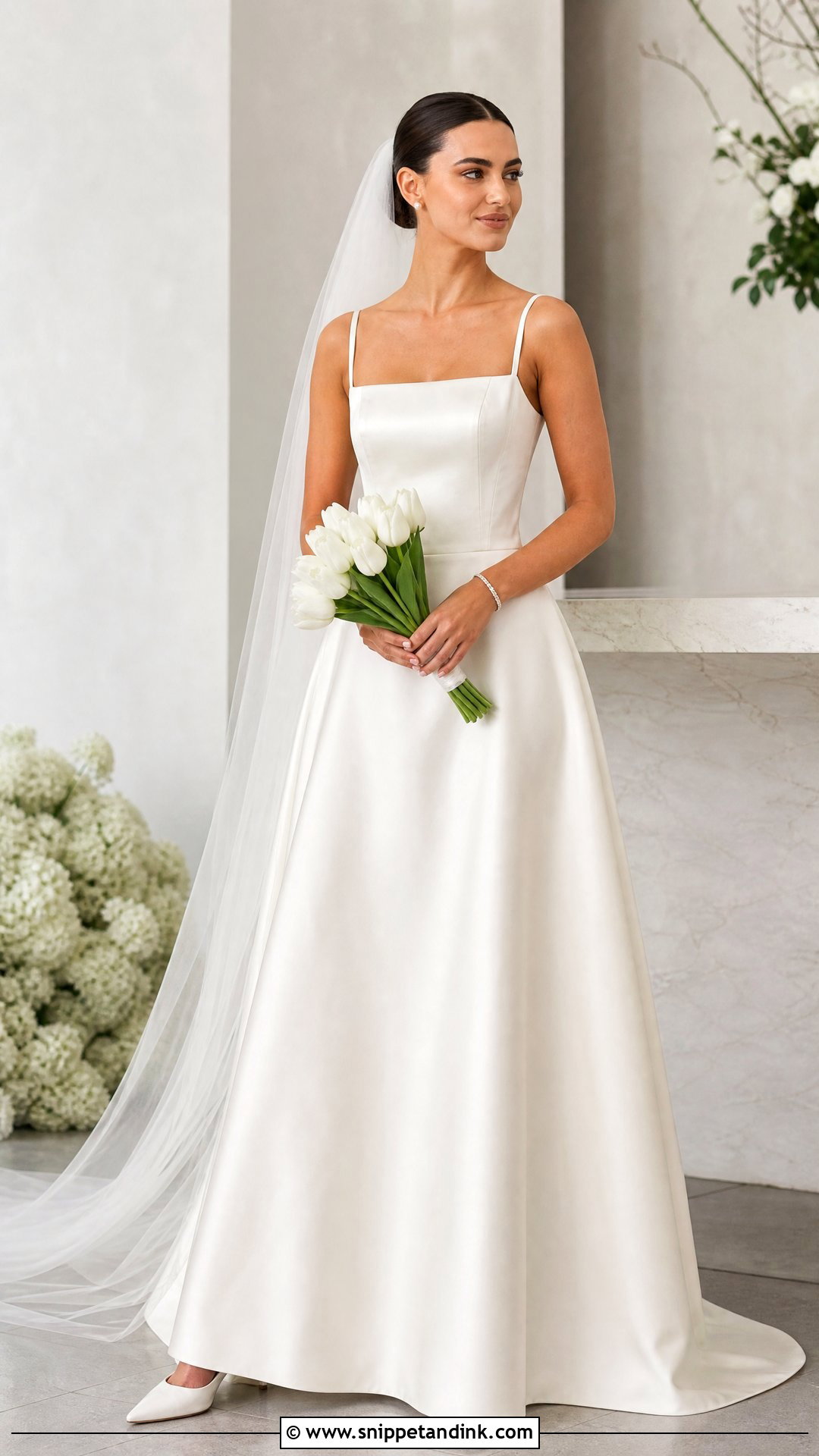 Delicate Square Neck Wedding Dress - Snippet and Ink - 25 Delicate Wedding Dress Ideas