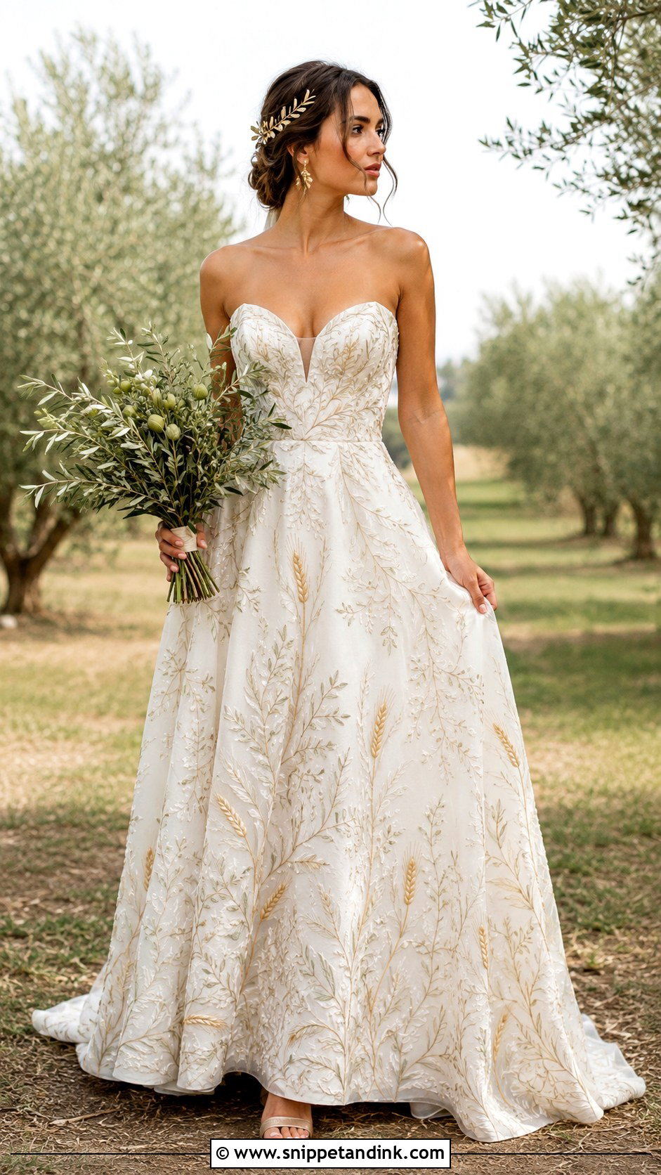Demeter Botanical Wedding Dress - Snippet and Ink - 20 Greek Goddesses Wedding Dress Ideas