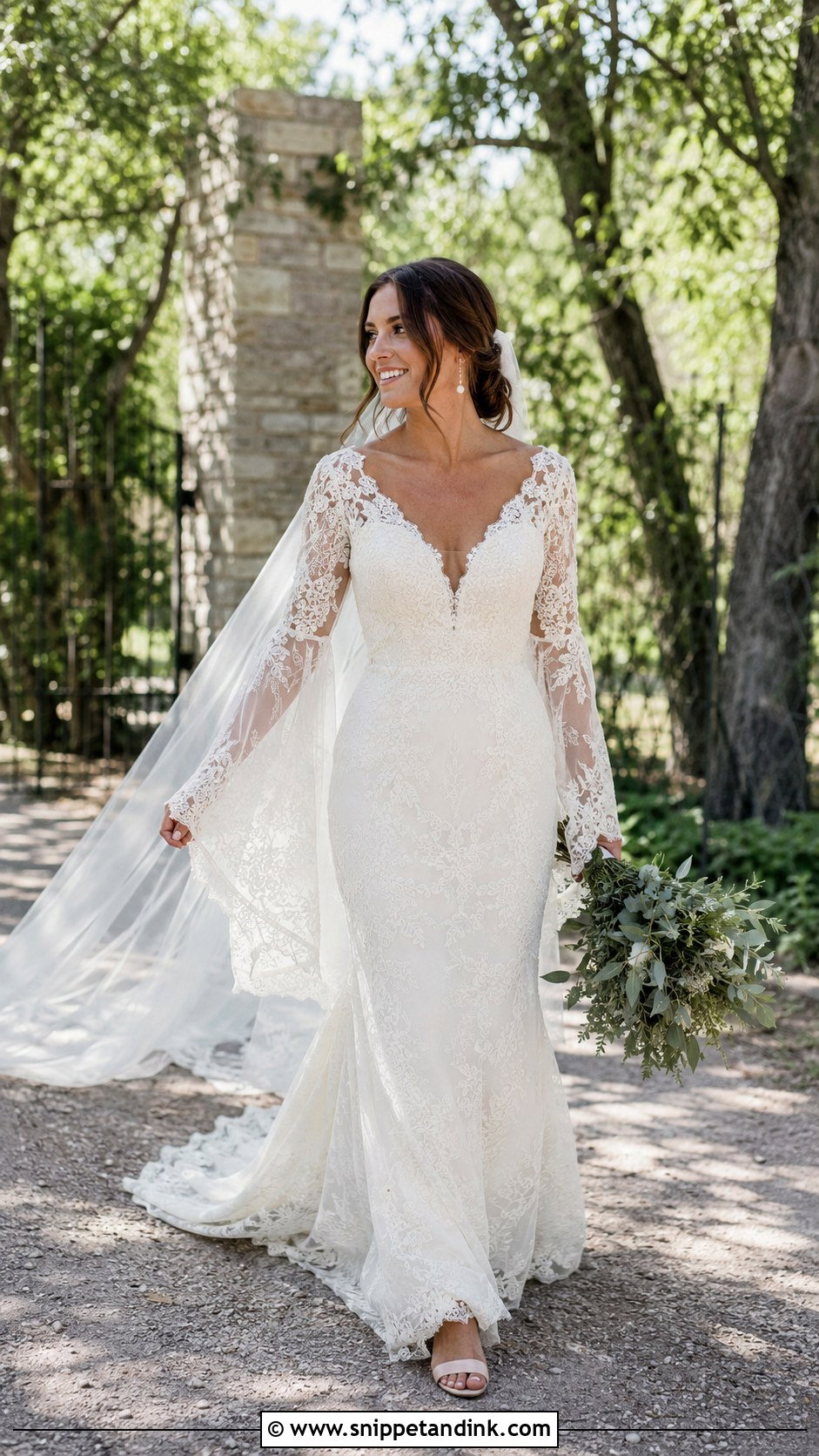 Demetrios Boho Bell Sleeve Wedding Dress - Snippet and Ink - 20 Demetrios Wedding Dress Ideas