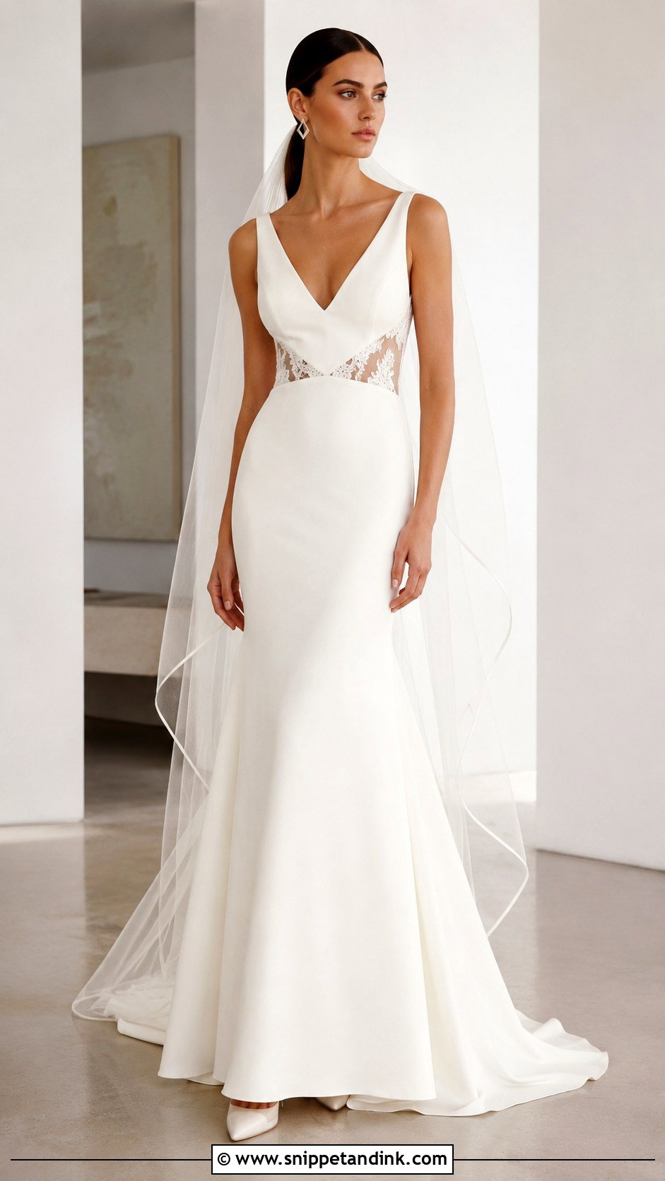 Demetrios Crepe Sheath Wedding Dress - Snippet and Ink - 20 Demetrios Wedding Dress Ideas