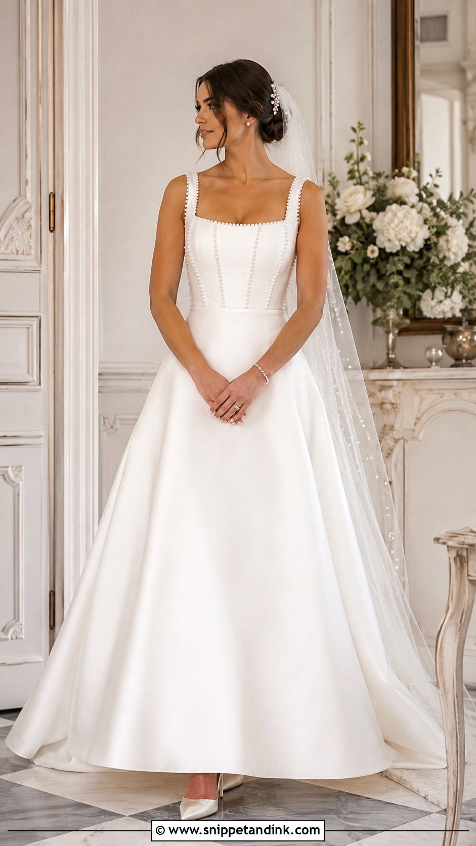 Demetrios Pearl Beaded Wedding Dress - Snippet and Ink - 20 Demetrios Wedding Dress Ideas