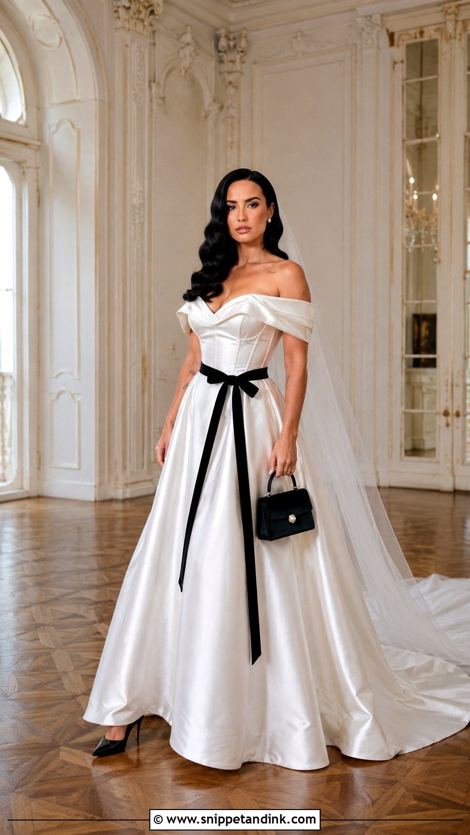 Demi Lovato Black And White Wedding Dress - Snippet and Ink - 20 Demi Lovato Wedding Dress Ideas
