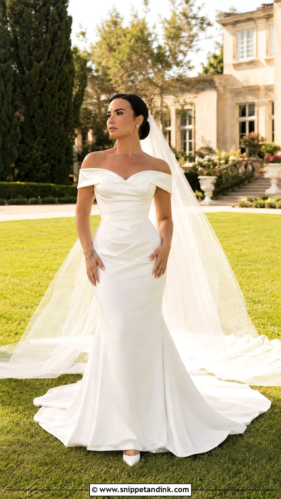 Demi Lovato Cathedral Veil Wedding Dress - Snippet and Ink - 20 Demi Lovato Wedding Dress Ideas