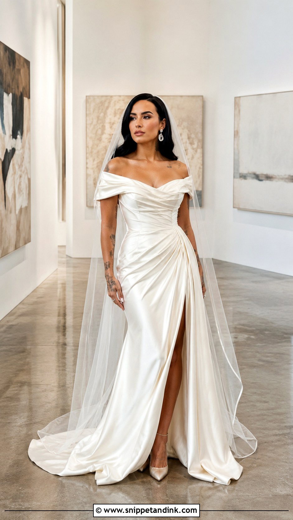 Demi Lovato Draped Wedding Dress - Snippet and Ink - 20 Demi Lovato Wedding Dress Ideas