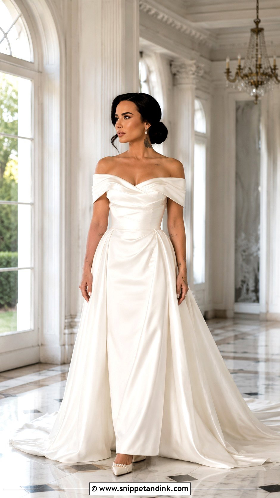 Demi Lovato Off The Shoulder Wedding Dress - Snippet and Ink - 20 Demi Lovato Wedding Dress Ideas