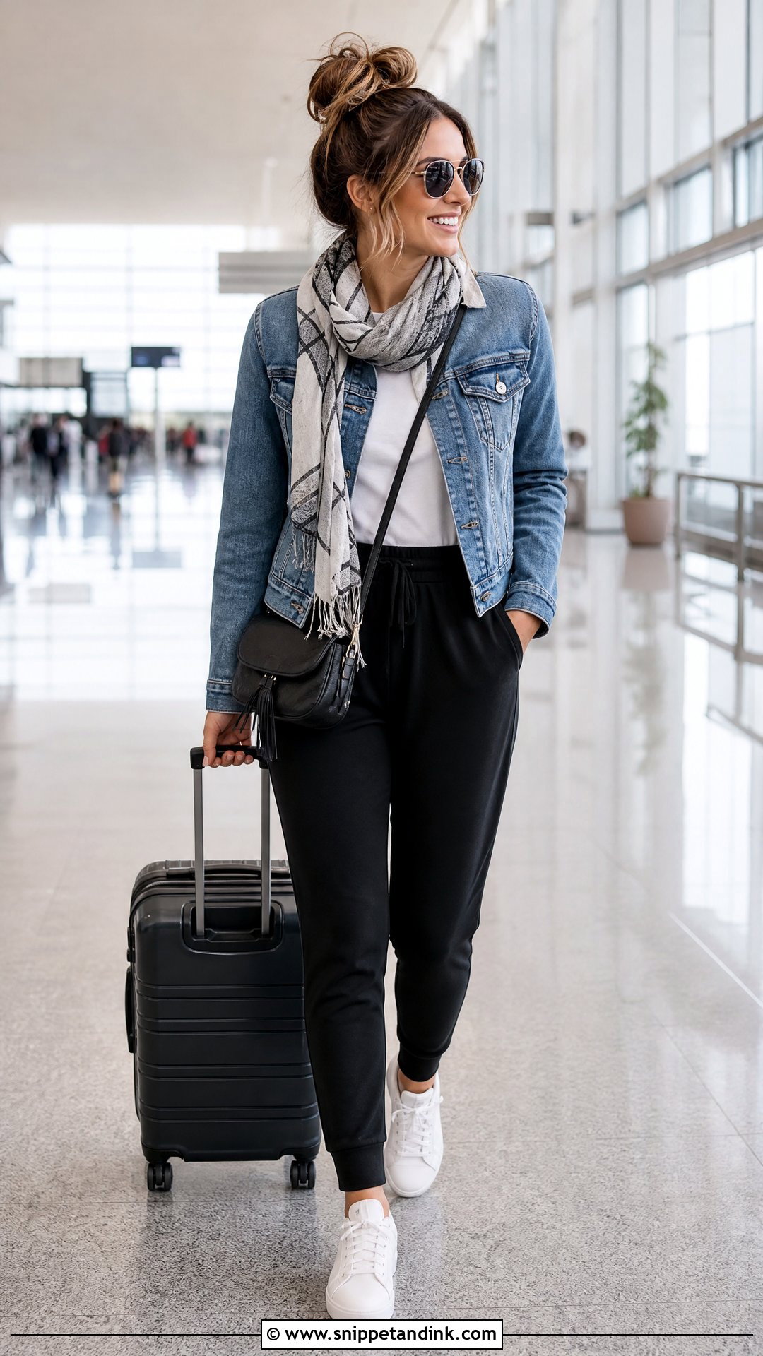 Denim Jacket Honeymoon Airport Outfit - Snippet and Ink - 20 Honeymoon Airport Outfit Ideas