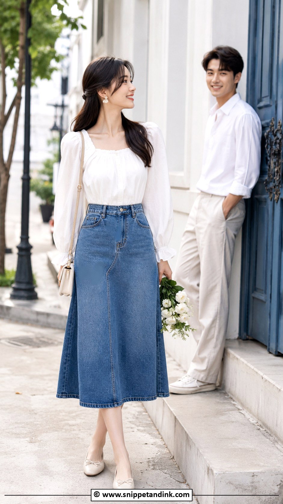 Denim Skirt Prewedding Outfit - Snippet and Ink - 30 Prewedding Outfit Ideas