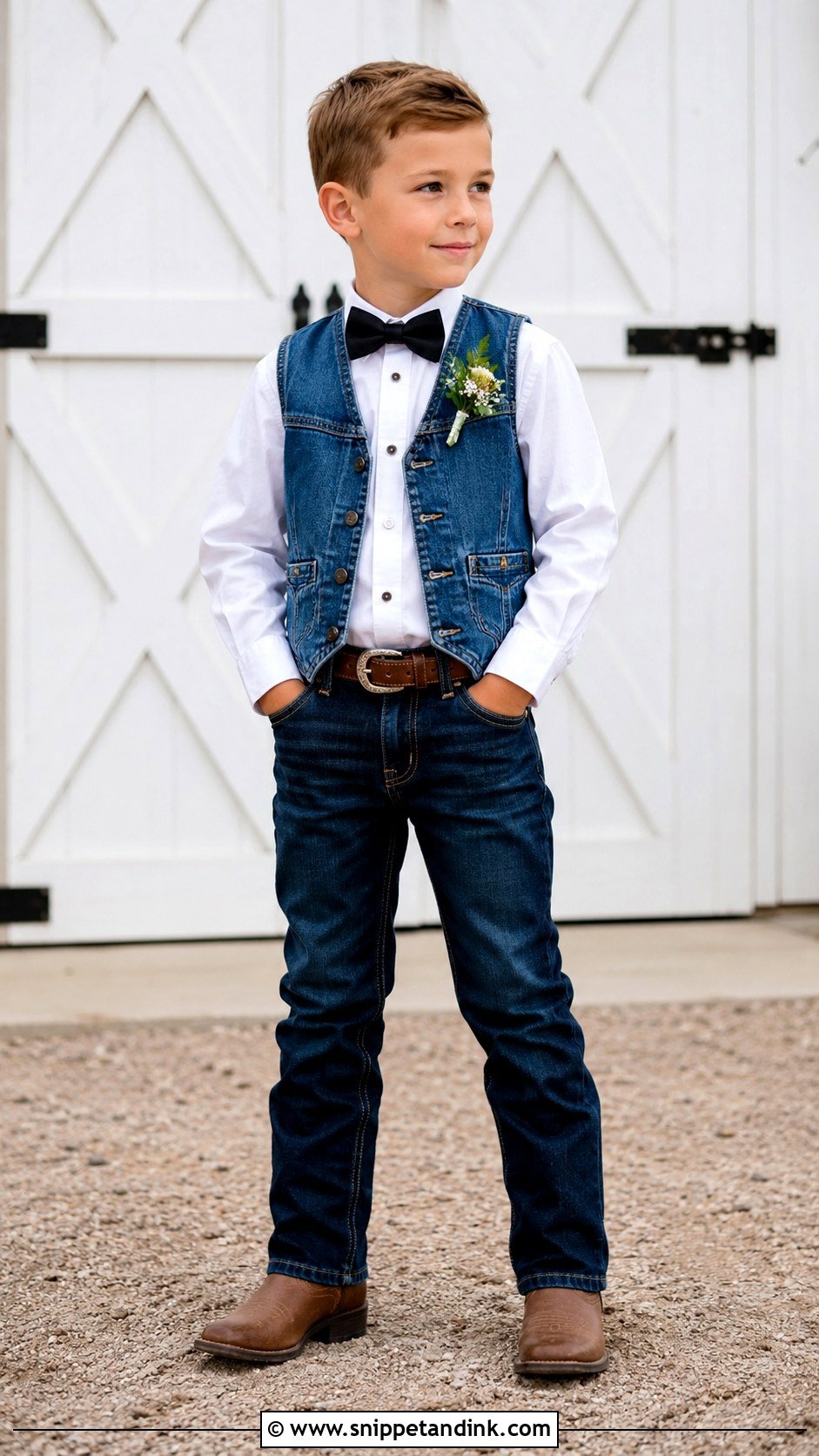 Denim Vest Ring Bearer Outfit - Snippet and Ink - 20 Western Ring Bearer Outfit Ideas