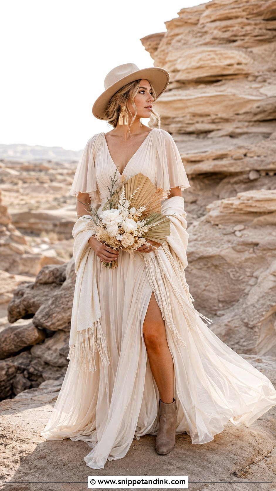 Desert Boho Elopement Dress - Snippet and Ink - 20 Boho Elopement Dress Ideas