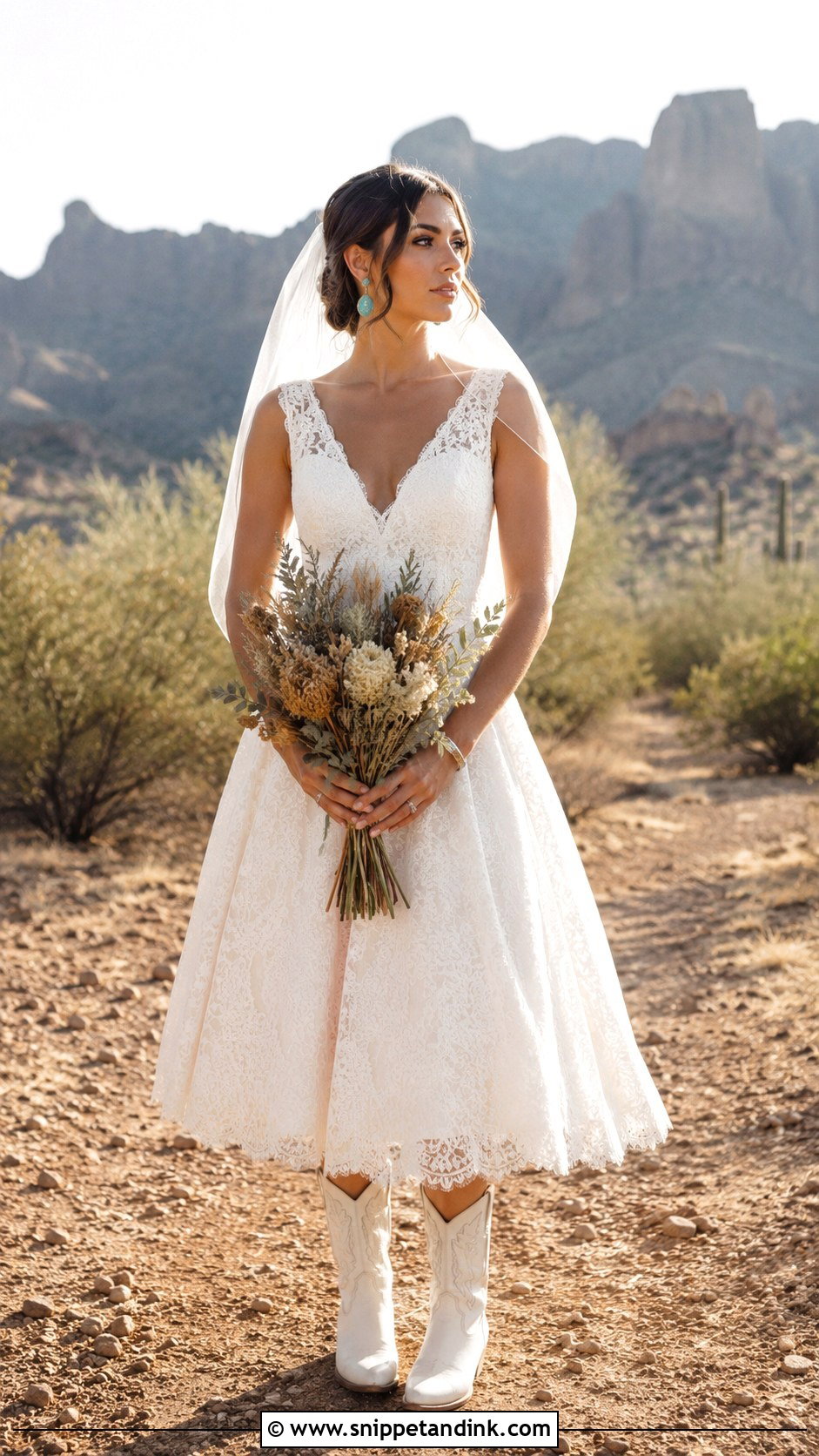 Desert Wedding Dress With Cowboy Boots - Snippet and Ink - 20 Desert Wedding Dress Ideas