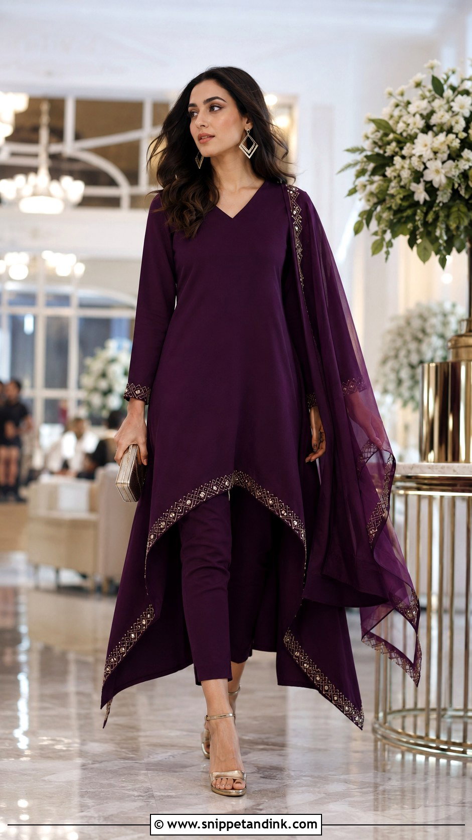 Designer Asymmetrical Suit for Indian Wedding - Snippet and Ink - 20 Designer Suits for Women Indian Wedding