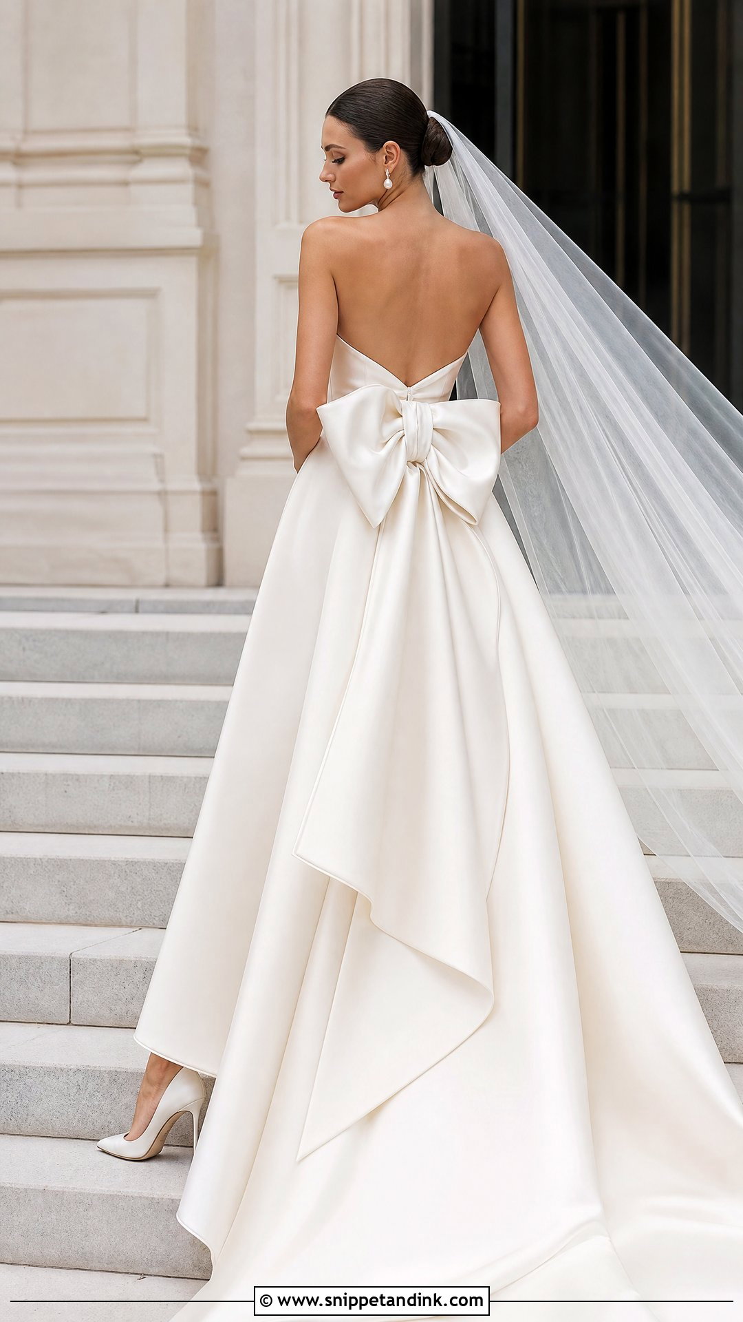 Designer Bow Detail Bridal Gown - Snippet and Ink - 25 Designer Bridal Gowns