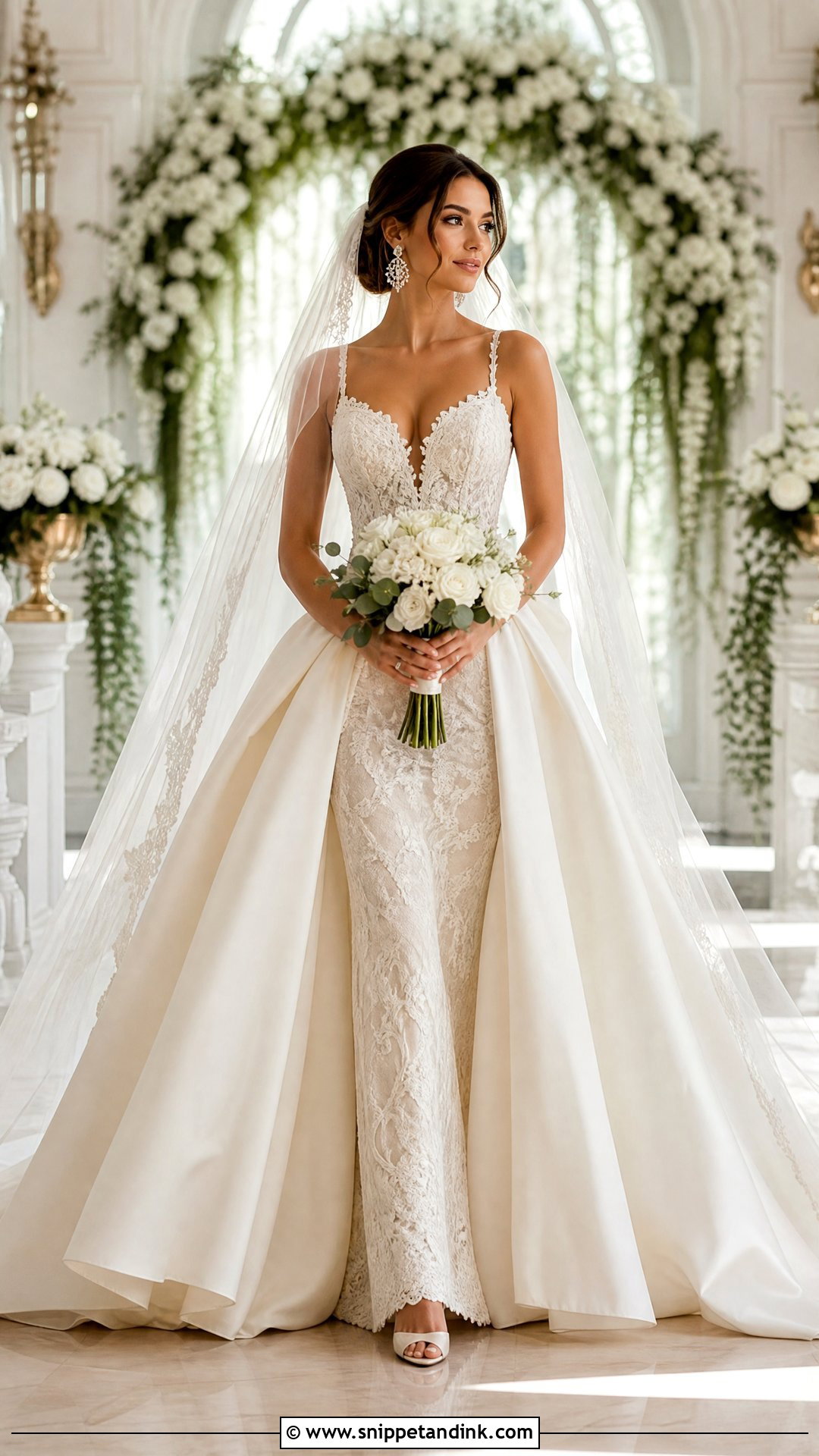Designer Bridal Gown With Detachable Overskirt - Snippet and Ink - 25 Designer Bridal Gowns