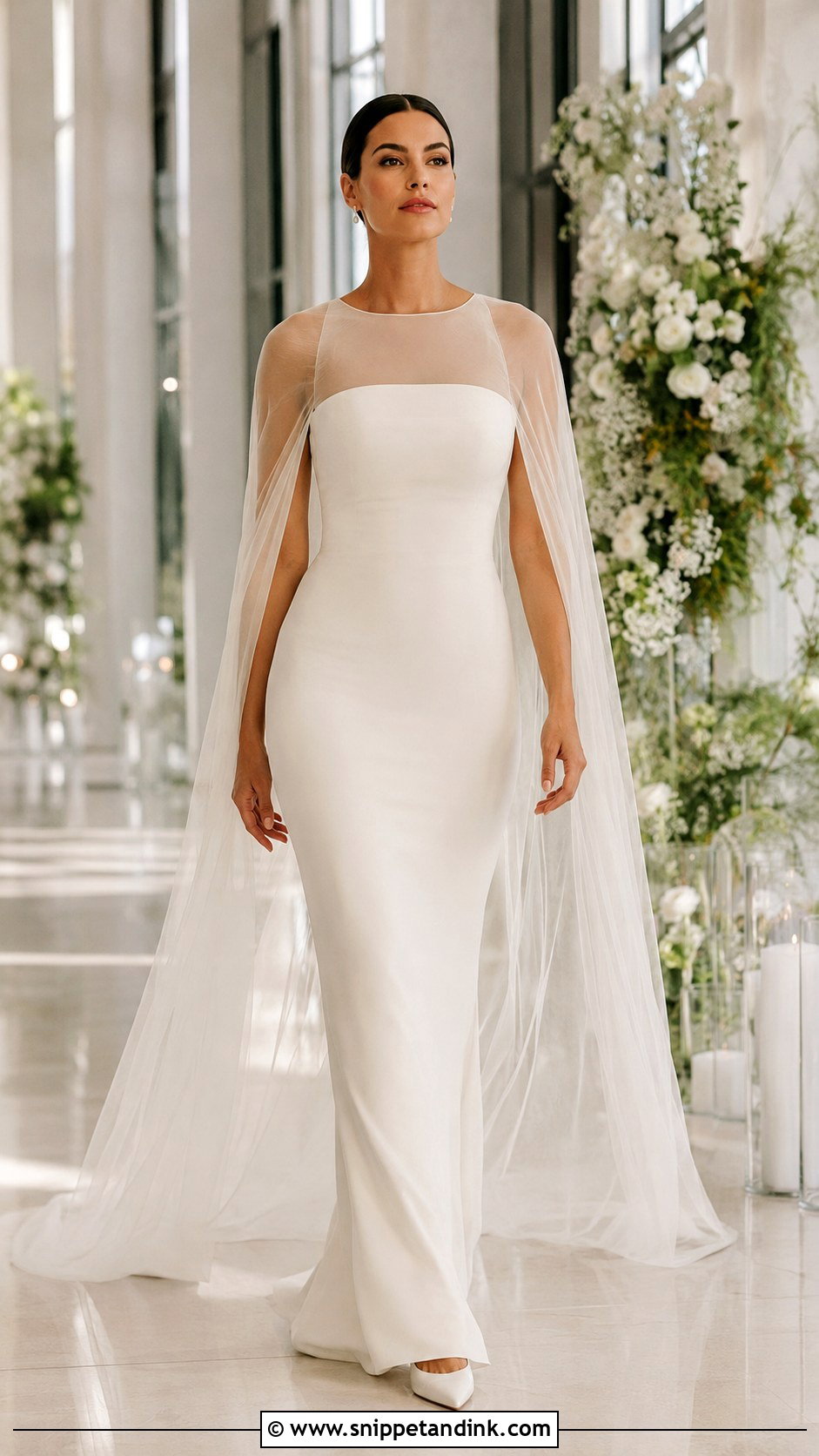 Designer Cape Wedding Gown - Snippet and Ink - 25 Designer Wedding Gowns