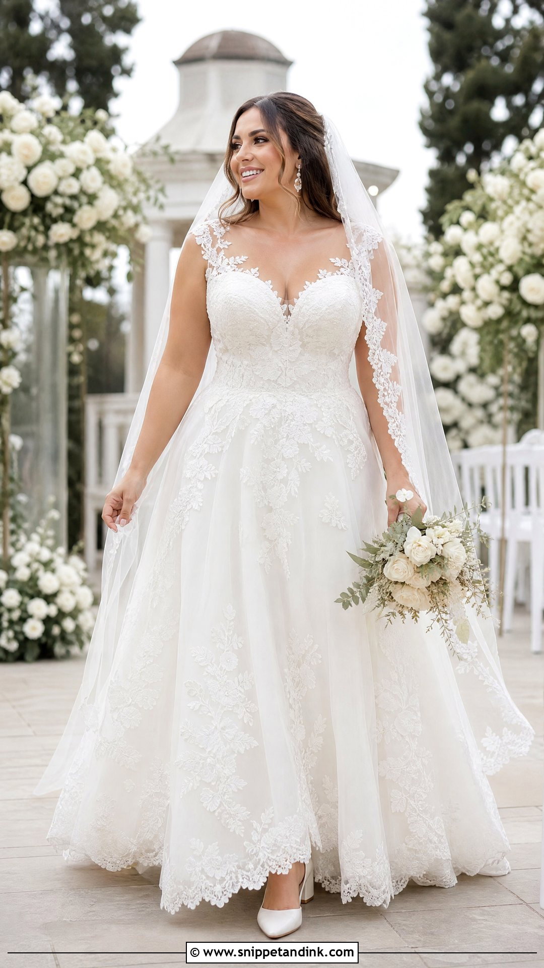 Designer Lace A Line Bridal Gown - Snippet and Ink - 25 Designer Bridal Gowns