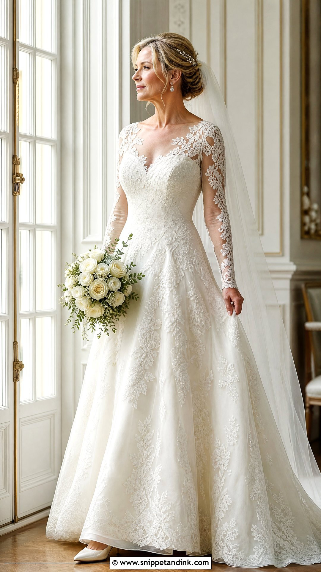Designer Long Sleeve Lace Bridal Gown - Snippet and Ink - 25 Designer Bridal Gowns